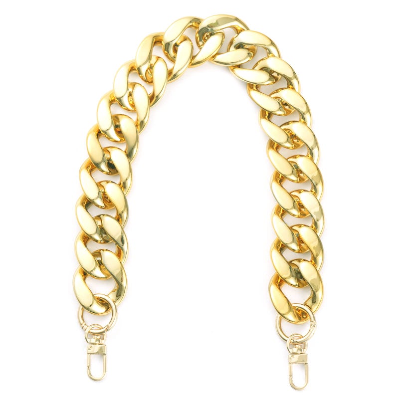 AUMEY Handbag Chain Straps Acrylic Purse Chain Strap Fashionable Replacement Purse Clutches Handles for Purse Handbags DIY Crafts, 15.7 inch of Each (MSL02-Gold) - Image 2